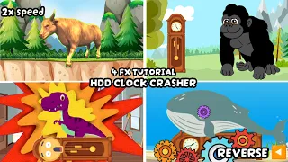 HICKORY DICKORY DOCK CLOCK CRASHER |BULL GORILLA DINO AND WHALE | 4 FX TUTORIAL+ 2× + SPEED REVERSE