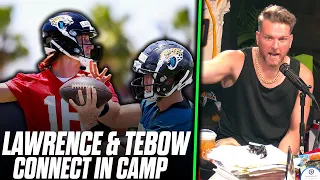 Pat McAfee Reacts Tim Tebow & Trevor Lawrence Connect For INSANE TD In Training Camp