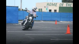 Watch this fearless female rider learn technique!