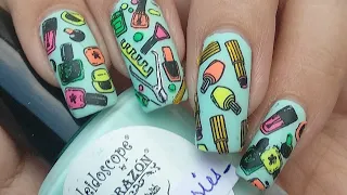 Nail Themed Nail Art Tutorial!!! 💅💅💅