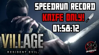 RESIDENT EVIL 8 VILLAGE WORLD RECORD SPEEDRUN (01:58:12) "KNIFE ONLY" PS5 (NO GLITCH/MOD/SKIP) 😱🔥🔪