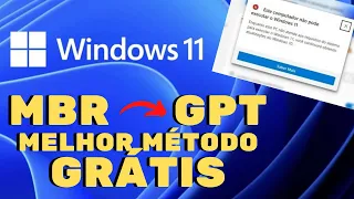 ERRO DE INICIALIZAÇÃO SEGURA DO WINDOWS 11 - CONVERTER MBR EM GPT