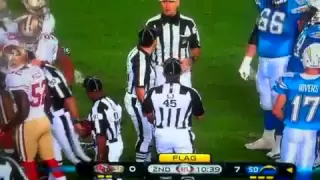 Justin Smith shoves referee and gets kicked out of game 49ers vs Chargers 12-16-10