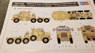 M1070 Tractor and M1000 Trailer Heavy Equipment Transporter 1/35 Scale HobbyBoss 85502 In-box Look