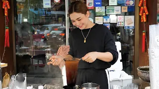 The most popular and beautiful coffee lady in bangkok | Ploy Sai Coffee | thai street food
