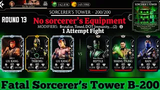 1 Attempt Fight Fatal Sorcerer’s Tower Bosses Battle 200 + Rewards MK Mobile