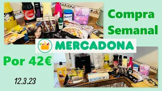 COMPRA SEMANAL MERCADONA por 42€ 🛒 ¿Cómo siguen los precios? 💶12.3.23