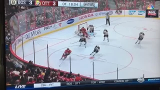 Ottowa Senators game winning goal vs Boston Bruins