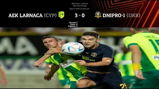 AEK LARNACA - DNIPRO-1 (3-0) EXTENDED HIGHLIGHTS 25-08-2022