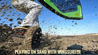Playing on Sand with Wingsurfer and Mountainboard.