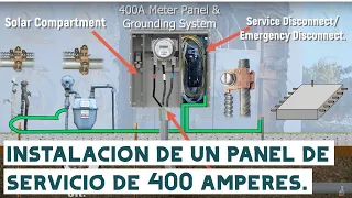 400 Amps panel de servicio(Medidor) y Sistema de tierras, explicacion y ejecucion. Video #108