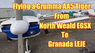 Flying Grumman Tiger AA5 from North Weald to Granada Spain