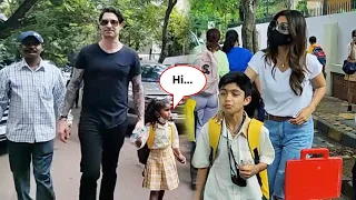 Shilpa Shetty & Daniel Webber Goes to Drop Off Their Children to School At Juhu