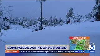 SoCal mountain communities seeing snowfall through Easter weekend