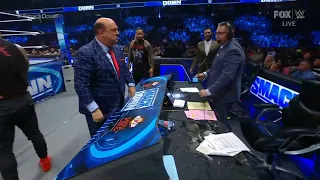 Paul Heyman messing with Michael Cole