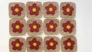 😍 КВАДРАТ КРЮЧКОМ Crochet flover in a square @shoddikate