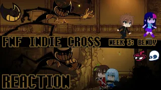Characters React to FNF Indie Cross - Week 3: Bendy || The Rookie J. (❗Warning: Violence)
