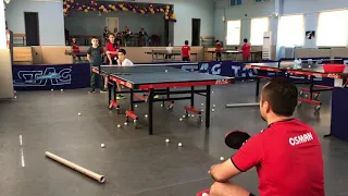 Masa tenisi Üst seviye ayak ve top spin çalışması