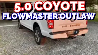 2019 Ford F-150 5.0L COYOTE V8 DUAL EXHAUST w/ FLOWMASTER OUTLAW & RESONATOR DELETE!