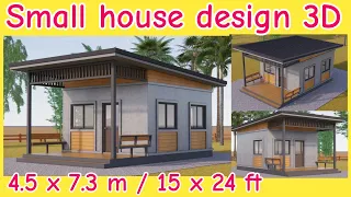 Beautiful small house design idea | Budget house | Simple house | 3D house plan 4.5x7.3 m | 15x24 ft