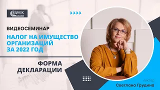 НАЛОГ НА ИМУЩЕСТВО ОРГАНИЗАЦИЙ ЗА 2022 ГОД. ФОРМА ДЕКЛАРАЦИИ