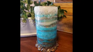 (638) 💡 RESIN ART PIECE SCULPTURE Candle or Light Holder 💡 Stunning! Surprised it Worked!  021021