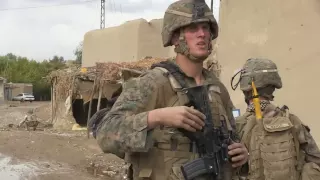 Marine Patrol Base Georgia - Securing village with K9 (Military dog)