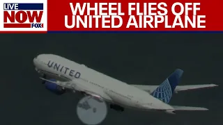 United airlines tire falls off: Wheel drops from plane, smashes cars below | LiveNOW from FOX