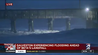 Galveston experiencing flooding ahead of Beta's landfall