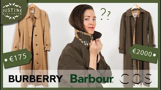 175€ vs. 2000€ trench coat: what’s good quality outerwear? | Vintage Burberry, Barbour, COS