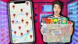 We Went To EVERY Vending Machine In Our City! *VENDING MACHINE FOOD CHALLENGE*