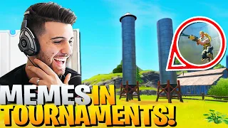 Using MEME STRATS to WIN in a Fortnite Tournament!