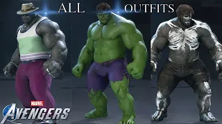 HULK All Outfits - Skins - Costumes | MARVEL'S AVENGERS | PS 4