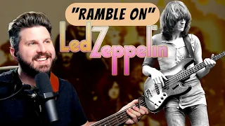 Bass Teacher REACTS: Led Zeppelin "RAMBLE ON" is a MASTERCLASS on Melodic Bass Lines!