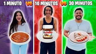 1 MIN VS 10 MIN VS 30 MIN !!! (NUTELLA)