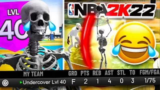 Purposely SELLING RANDOMS as a UNDERCOVER Level 40 SKELETON MASCOT on NBA2K22! (HILARIOUS😂)