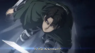 [English sub] Mikasa VS Warhammer Titan and Levi saves Eren - Shingeki no Kyojin Season 4 episode 6