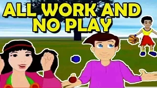 Popular Cartoon Rhyme | All work and no play Rhyme With Lyrics | 3D Nursery Rhyme For Children