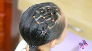 Spiderweb Hairstyle for Halloween