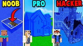 MINECRAFT - DOM Z WODY CHALLENGE | NOOB vs PRO vs HAKER | Vito vs Bella