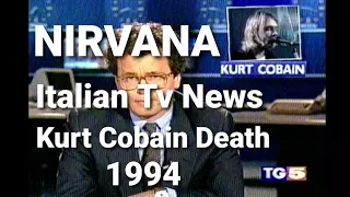 Nirvana - Servizio sulla morte di Kurt Cobain, TG5, Italy, 8 apr 1994, Death of Kurt on News TV