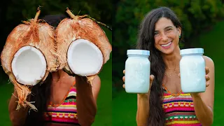 How I Make REAL COCONUT MILK from Scratch 🥥 Raw Vegan, Dairy-free, Cruelty-free, Sweet & Sugar-free!