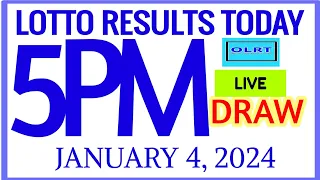 Lotto Results Today 5pm DRAW January 4, 2024 swertres results