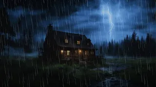 Strong storm sounds | Relaxing environment of rain, thunder and lightning to sleep