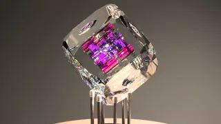 Beveled Cube- Glass Sculpture by Jack Storms