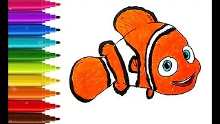 How to color dinosaur and nemo coloring book for kids| let's color cute animals