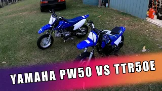 Yamaha PW50 VS TTR50E Comparison