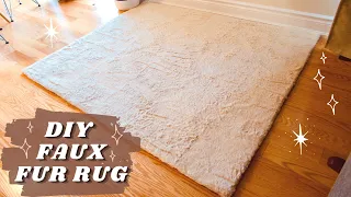 DIY FAUX FUR RUG || Easy, no sew, using dollar store items