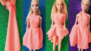 Cómo hacer Ropa Sin Coser para Barbies. Vestidos para Muñecas