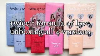 twice - formula of love unboxing; all 4 versions